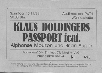 Klaus Doldingers Passport 13.11.1988
